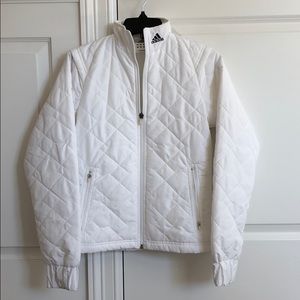 New vintage 90’s Y2K Adidas minimalist quilted cropped bomber puffer jacket